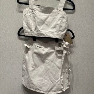 Lone Star White denim crop top and skort set size small new with tag